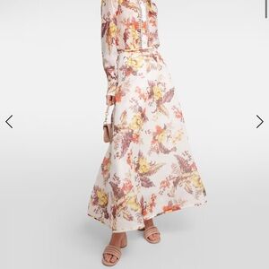 NWT Zimmerman matchmaker floral-print linen and silk blend gauze maxi skirt